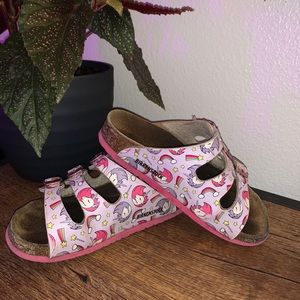 Little girls unicorn birkenstocks